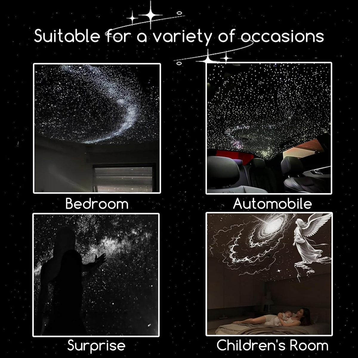 TSM® 2-in-1 USB Dream Galaxy Moon Projector & Ambient Night Light – 360° Flexible Starry Sky Lamp