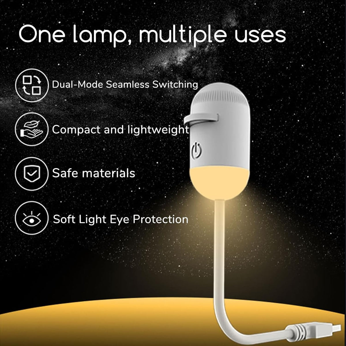 TSM® 2-in-1 USB Dream Galaxy Moon Projector & Ambient Night Light – 360° Flexible Starry Sky Lamp