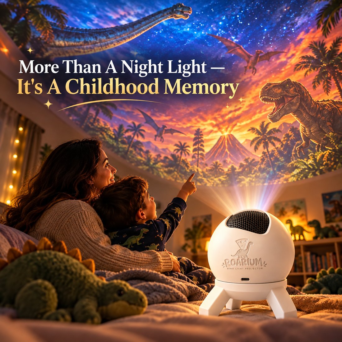🦖✨ 360° Adjustable Dino Adventure Projector Lamp