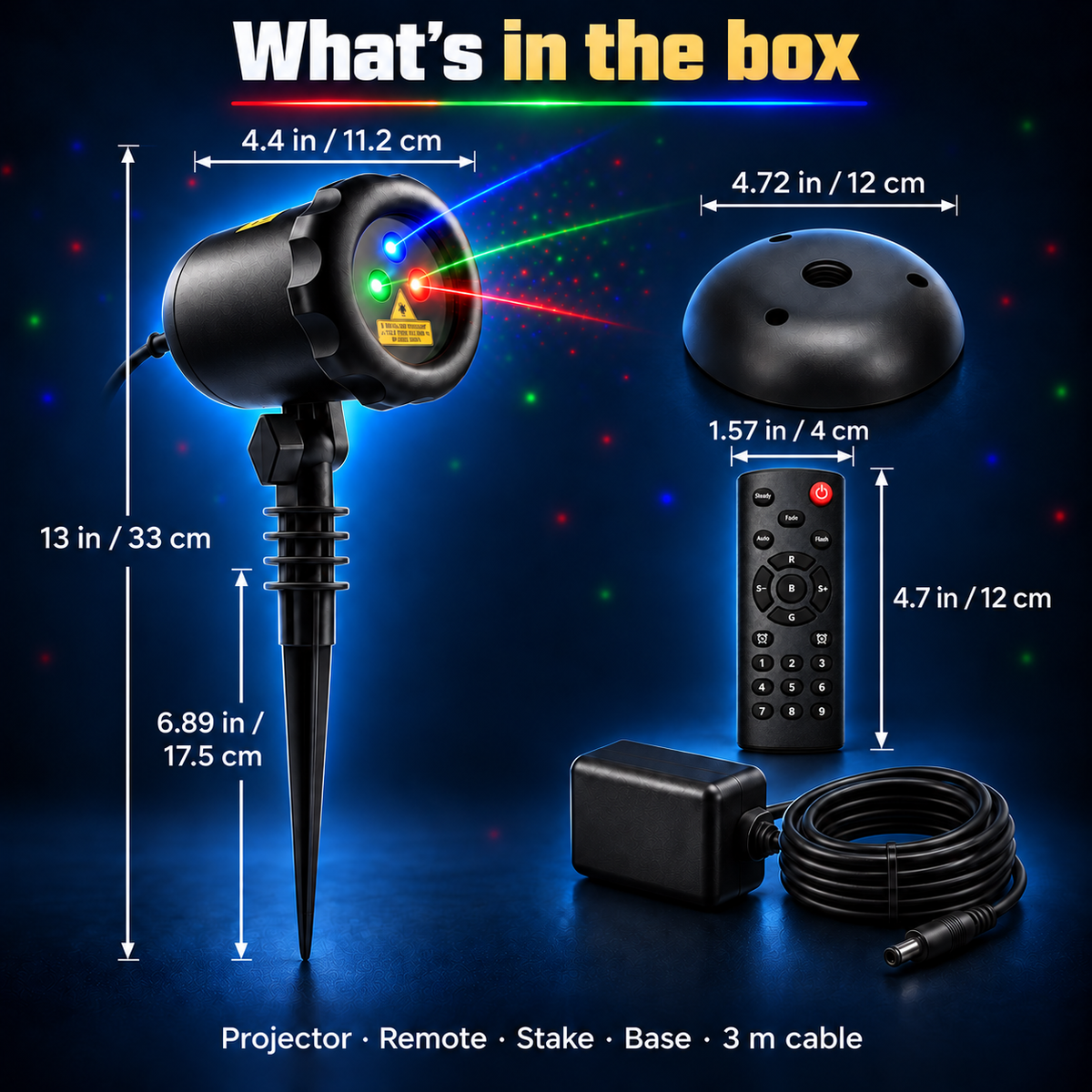 LX Pro™ RGB Laser Projector | Multi-Color Starry Night & Festive Light for Home, Balcony & Celebrations