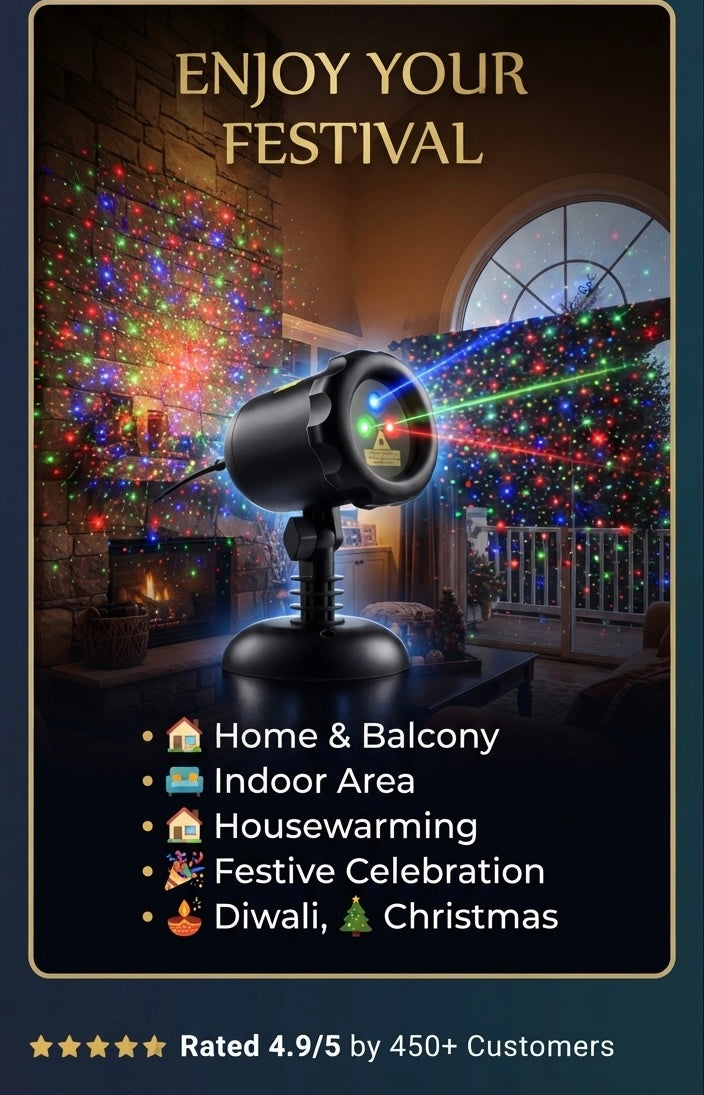 LX Pro™ RGB Laser Projector | Multi-Color Starry Night & Festive Light for Home, Balcony & Celebrations