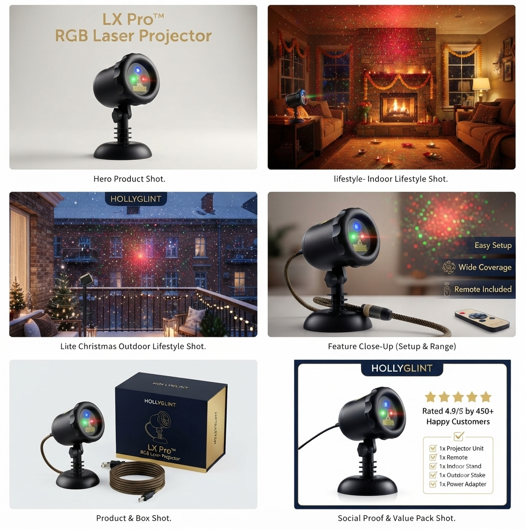 LX Pro™ RGB Laser Projector | Multi-Color Starry Night & Festive Light for Home, Balcony & Celebrations