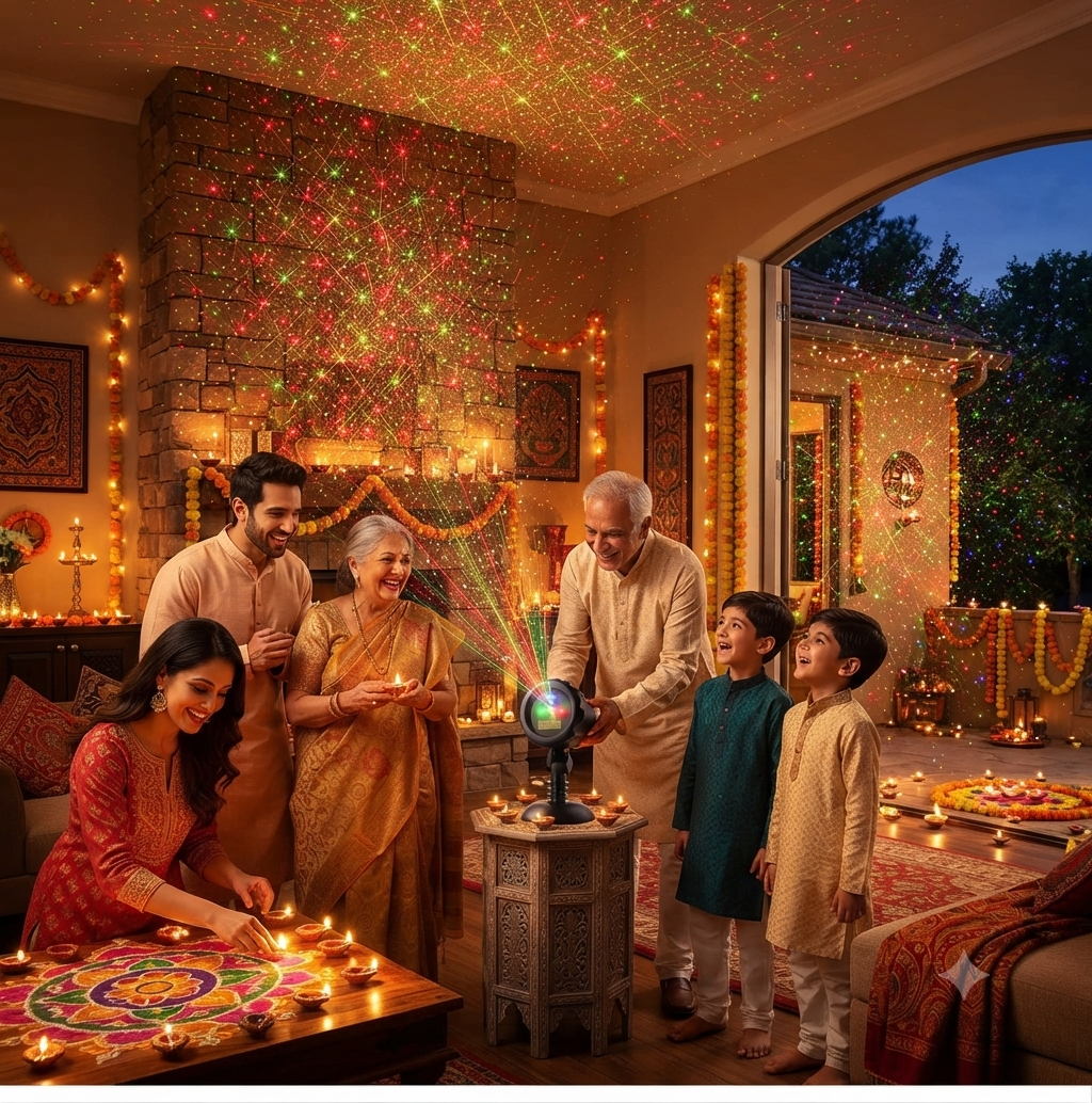 LX Pro™ RGB Laser Projector | Multi-Color Starry Night & Festive Light for Home, Balcony & Celebrations