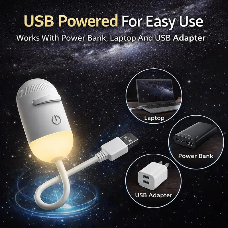 TSM® 2-in-1 USB Dream Galaxy Moon Projector & Ambient Night Light – 360° Flexible Starry Sky Lamp