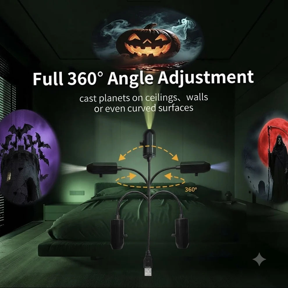 Halloween Car Window Projector USB Halloween Projector Lamp | Scary Car Window Light Projector