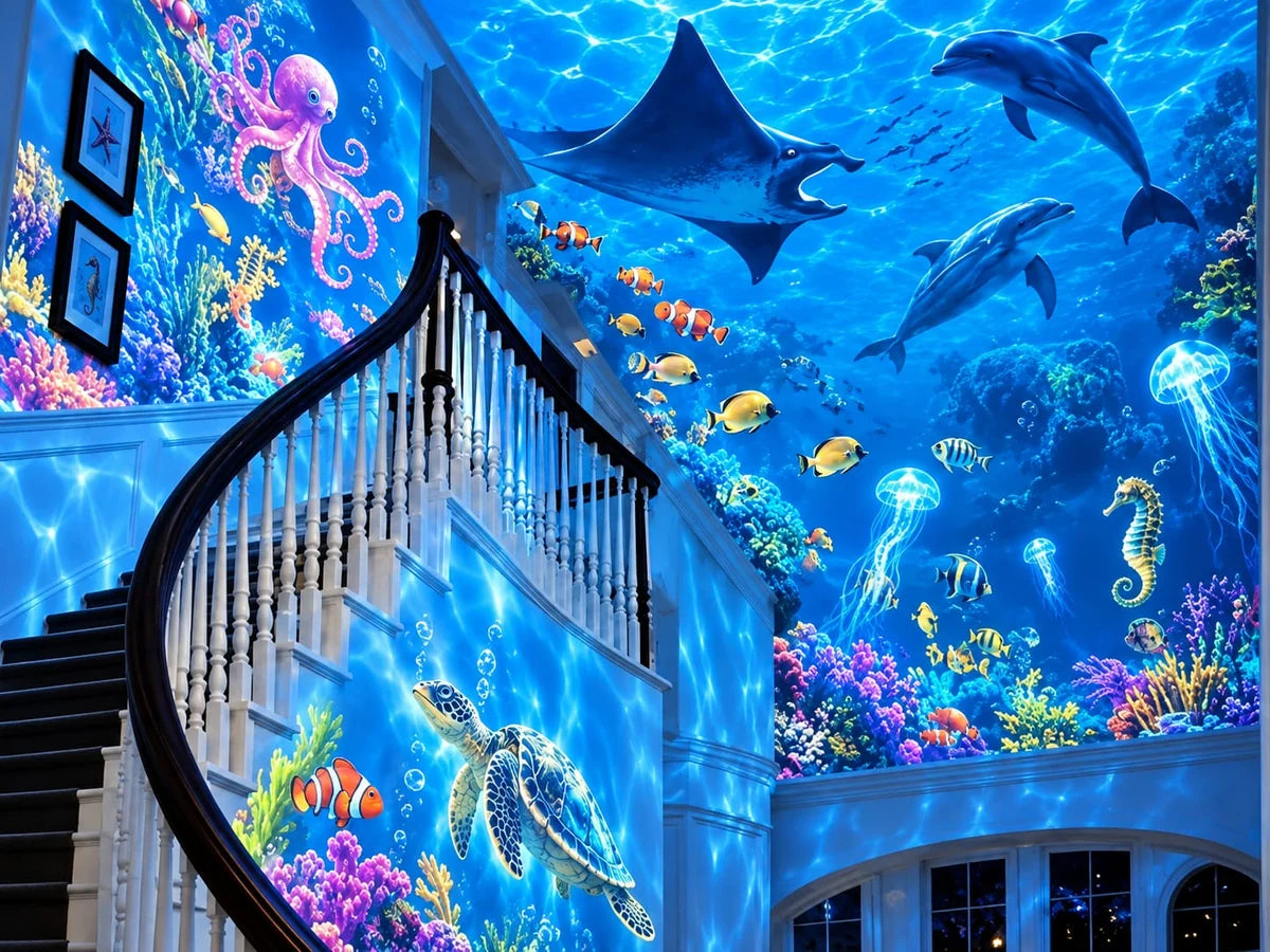 360° Adjustable Aqua Projector Light – USB Powered Underwater Effect Lamp