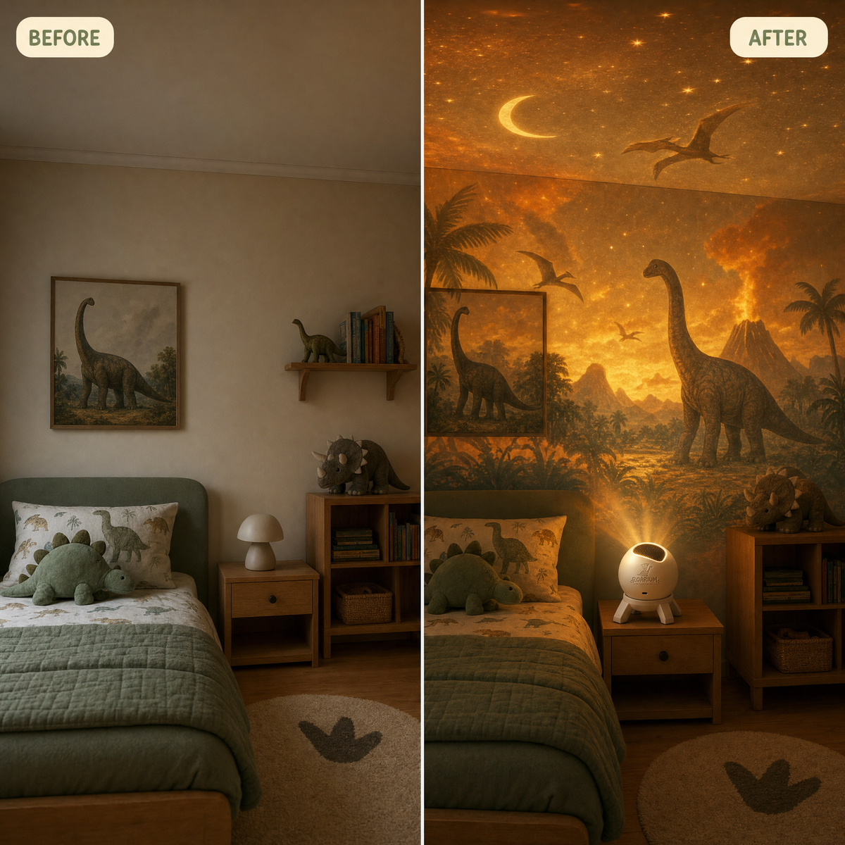 🦖✨ 360° Adjustable Dino Adventure Projector Lamp